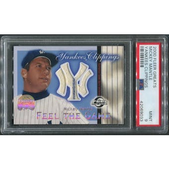 2000 Greats of the Game #YC1 Mickey Mantle Yankees Clippings Uniform PSA 9 (MINT)