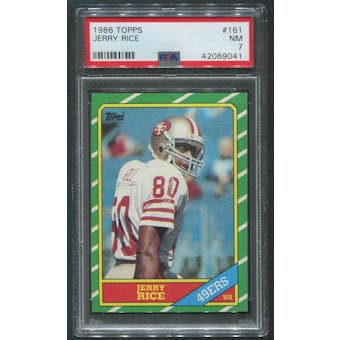 1986 Topps Football #161 Jerry Rice Rookie PSA 7 (NM)