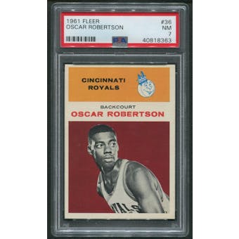1961/62 Fleer Basketball #36 Oscar Robertson Rookie PSA 7 (NM)