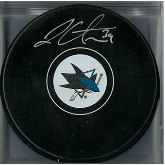 Logan Couture Autographed San Jose Sharks Hockey Puck (AJSW COA)