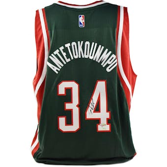 Giannis Antetokounmpo Autographed Milwaukee Bucks Adidas Basketball Jersey (Fanatics)
