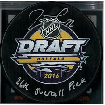 Tage Thompson Autographed Buffalo Sabres Draft Puck