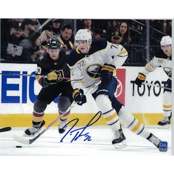 Tage Thompson Autographed Buffalo Sabres 8x10 White Jersey Photo