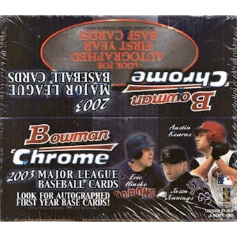 2003 Bowman Chrome Baseball 24 Pack Box