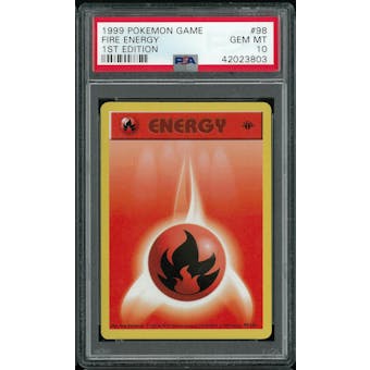 Pokemon Base Set 1st Edition Shadowless Fire Energy 98/102 PSA 10 GEM MINT