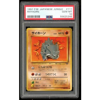 Pokemon Japanese Jungle Rhyhorn 111 PSA 10