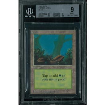 Magic the Gathering Beta Forest (blue) BGS 9 (8.5, 9, 9.5, 9.5)