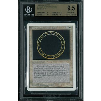 Magic the Gathering Unlimited Circle of Protection: Black BGS 9.5 (9, 9.5, 10, 10)