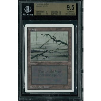 Magic the Gathering Unlimited Swamp v3 BGS 9.5 (9, 9.5, 10, 9.5)