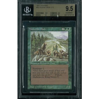 Magic the Gathering Legends Wolverine Pack BGS 9.5 (9.5, 9.5, 9, 10)