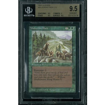 Magic the Gathering Legends Wolverine Pack BGS 9.5 (9.5, 9, 9.5, 9.5)
