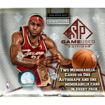 2007/08 Upper Deck SP Game Used Basketball Hobby Box