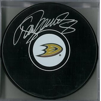 Teemu Selanne Autographed Anaheim Ducks Hockey Puck (AJSW COA)
