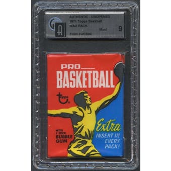 1971/72 Topps Basketball Wax Pack GAI 9 (Mint)