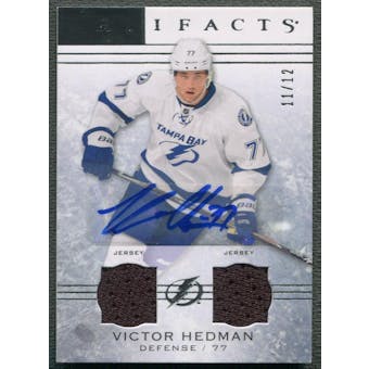 2014/15 Artifacts #69 Victor Hedman Jersey Auto #11/12