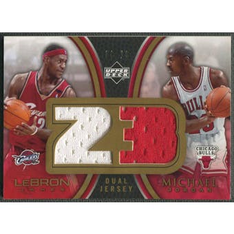 2005/06 Upper Deck #MJLJ5 Michael Jordan & LeBron James Dual Jersey #08/10