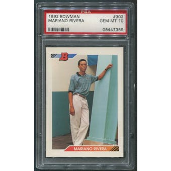 1992 Bowman Baseball #302 Mariano Rivera Rookie PSA 10 (GEM MT)