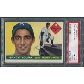 1955 Topps Baseball #123 Sandy Koufax Rookie PSA 6 (EX-MT) (MC)