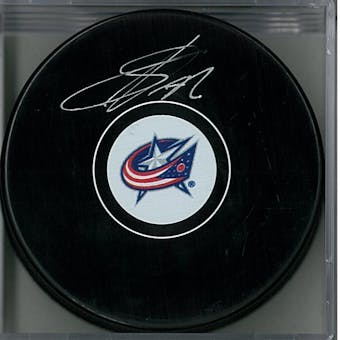 Sergei Bobrovsky Autographed Columbus Blue Jackets Puck (AJSW COA)