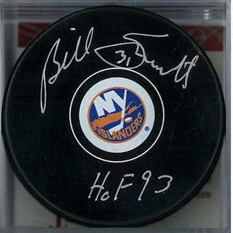 Billy Smith Autographed New York Islanders Hockey Puck (JSA COA)