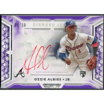 2018 Topps Diamond Icons #RIAOA Ozzie Albies Rookie Red Ink Purple Auto #05/10