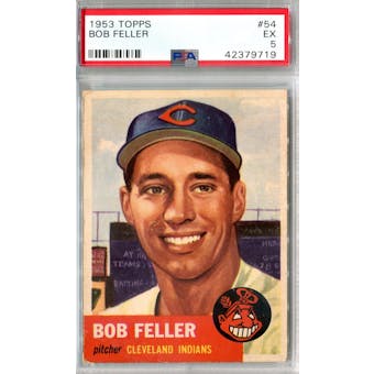 1953 Topps Baseball #54 Bob Feller PSA 5 (EX) *9719
