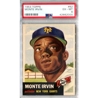 1953 Topps Baseball #62 Monte Irvin PSA 6 (EX-MT) *2000