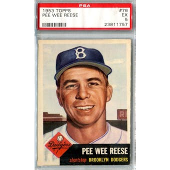 1953 Topps Baseball #76 Pee Wee Reese PSA 5 (EX) *1757