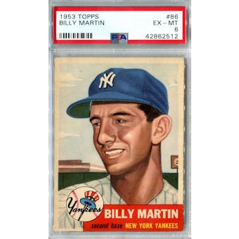 1953 Topps Baseball #86 Billy Martin PSA 6 (EX-MT) *2512 (Reed Buy)