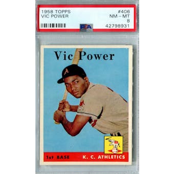 1958 Topps Baseball #406 Vic Power PSA 8 (NM-MT) *8931