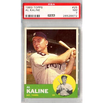 1963 Topps Baseball #25 Al Kaline PSA 7 (NM) *8672