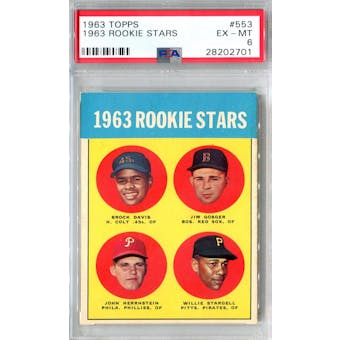 1963 Topps Baseball #553 Rookie Stars Willie Stargell RC PSA 6 (EX-MT) *2701