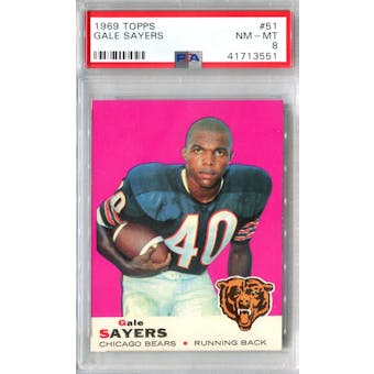 1969 Topps Football #51 Gale Sayers PSA 8 (NM-MT) *3551