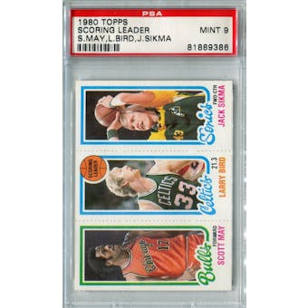1980/81 Topps Basketball Scott May/Larry Bird/Jack Sikma PSA 9 (Mint) *9386