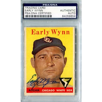 1958 Topps Baseball #100 Early Wynn WL PSA/DNA Signed Auto *9654