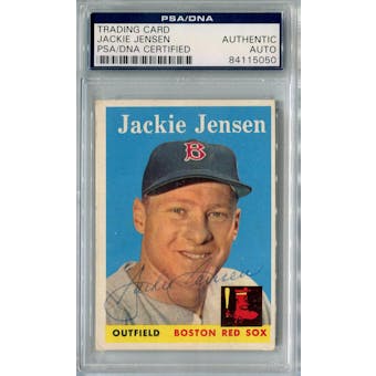 1958 Topps Baseball #130 Jackie Jensen PSA/DNA Signed Auto *5050