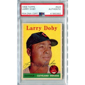 1958 Topps Baseball #424 Larry Doby PSA/DNA Authentic Signed Auto *0683