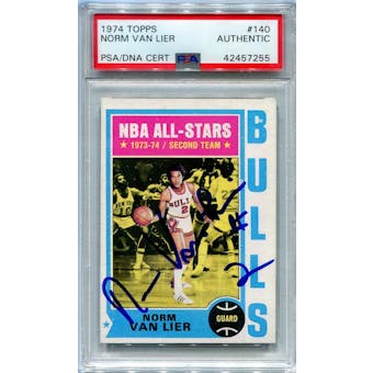 1974/75 Topps Basketball #140 Norm Van Lier PSA/DNA Authentic Signed Auto *7255
