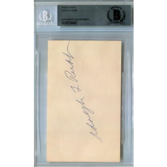 Adolph Rupp Index Card BAS Signed Auto *4402 (Reed Buy)