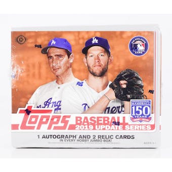 2019 Topps Update Series Baseball Hobby Jumbo Box (PLUS 2 Silver Packs!)