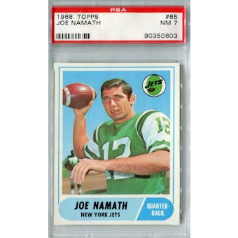 1968 Topps Football #65 Joe Namath PSA 7 (NM) *0603