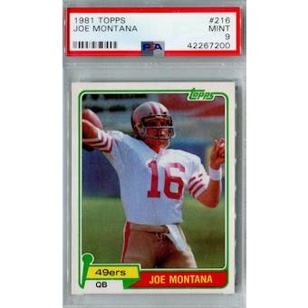 1981 Topps Football #216 Joe Montana RC PSA 9 (Mint) *7200