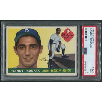 1955 Topps Baseball #123 Sandy Koufax Rookie PSA 7 (NM)