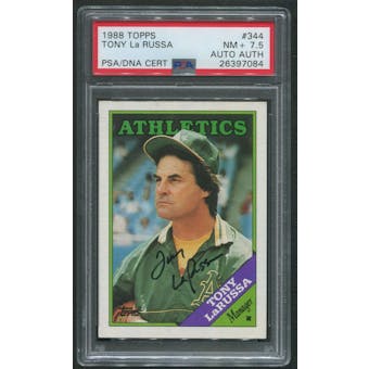 1988 Topps Baseball #344 Tony LaRussa Signed Auto PSA Authentic