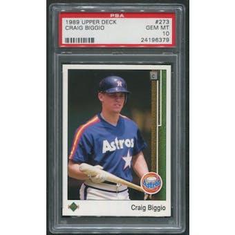1989 Upper Deck Baseball #273 Craig Biggio Rookie PSA 10 (GEM MT)