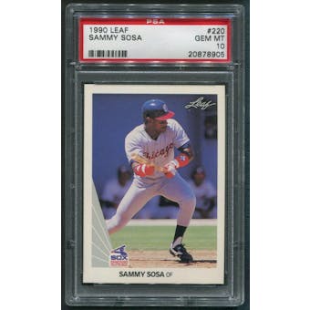 1990 Leaf Baseball #220 Sammy Sosa Rookie PSA 10 (GEM MT)