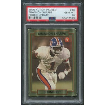 1990 Action Packed Football #46 Shannon Sharpe Rookie PSA 10 (GEM MT)