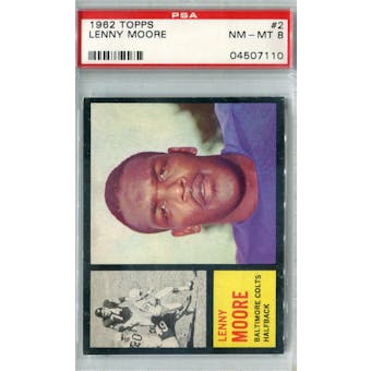 1962 Topps Football #2 Lenny Moore PSA 8 (NM-MT) *7110 (Reed Buy)