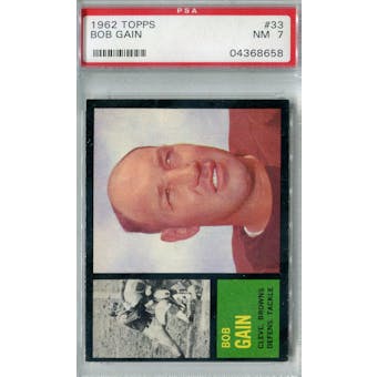 1962 Topps Football #33 Bob Gain PSA 7 (NM) *8658