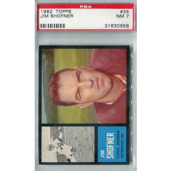 1962 Topps Football #35 Jim Shofner PSA 7 (NM) *0658